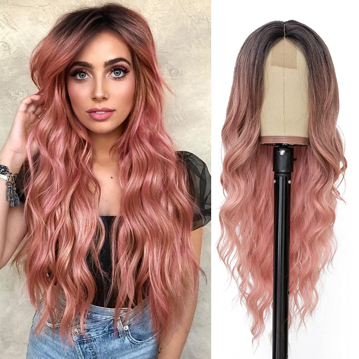 Wholesale Long Deep Wave Full Lace Front Wigs Human Hair Curly 10 Styles Female Synthetic Natural Synthetic Hair Lace Wigs Fast Delivery