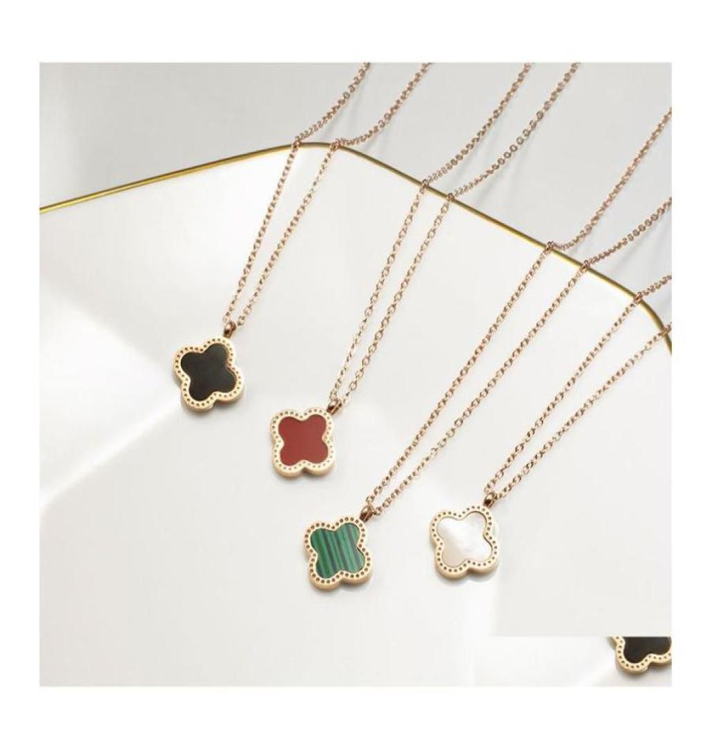 Pendant Necklaces Korean Simple Fashion Sweet Clover Designer For Women 18K Gold Stainless Steel Choker Double Side Necklace Jewel2824166
Pendant Necklaces Korean Simple Fashion Sweet Clover Designer For Women 18K Gold Stainless Steel Choker Double Side Necklace Jewel2824166