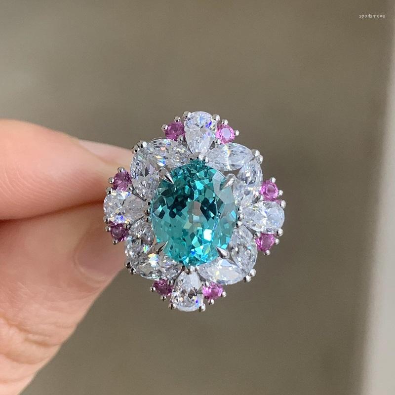 Cluster Rings Ruif 925 Sterling Silver 5.65ct Lab Grown Paraiba For Women Beautiful Flower 5A Zirconia Wedding Statement Fine Jewelry
Cluster Rings Ruif 925 Sterling Silver 5.65ct Lab Grown Paraiba For Women Beautiful Flower 5A Zirconia Wedding Statement Fine Jewelry