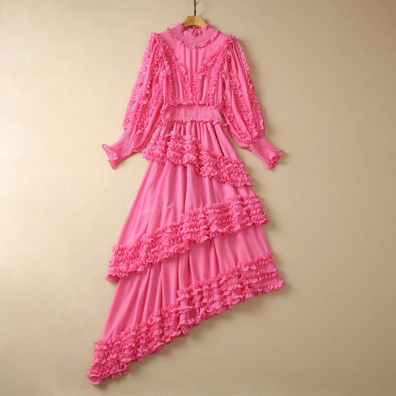 2023 Autumn Pink Solid Color Panelled Chiffon Dress Long Sleeve Stand Collar Midi Casual Dresses S3W170518
2023 Autumn Pink Solid Color Panelled Chiffon Dress Long Sleeve Stand Collar Midi Casual Dresses S3W170518