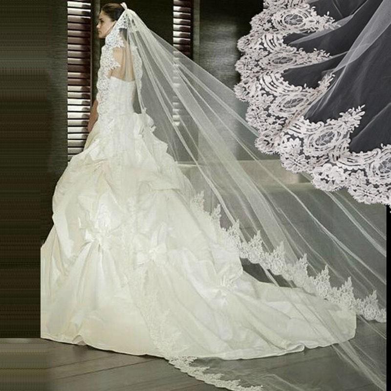 Bridal Veils Women Wedding Veil Lace Appliqued Edge One Layer 300 CM Long With Comb Bridals Party Accessories, White
Bridal Veils Women Wedding Veil Lace Appliqued Edge One Layer 300 CM Long With Comb Bridals Party Accessories, White