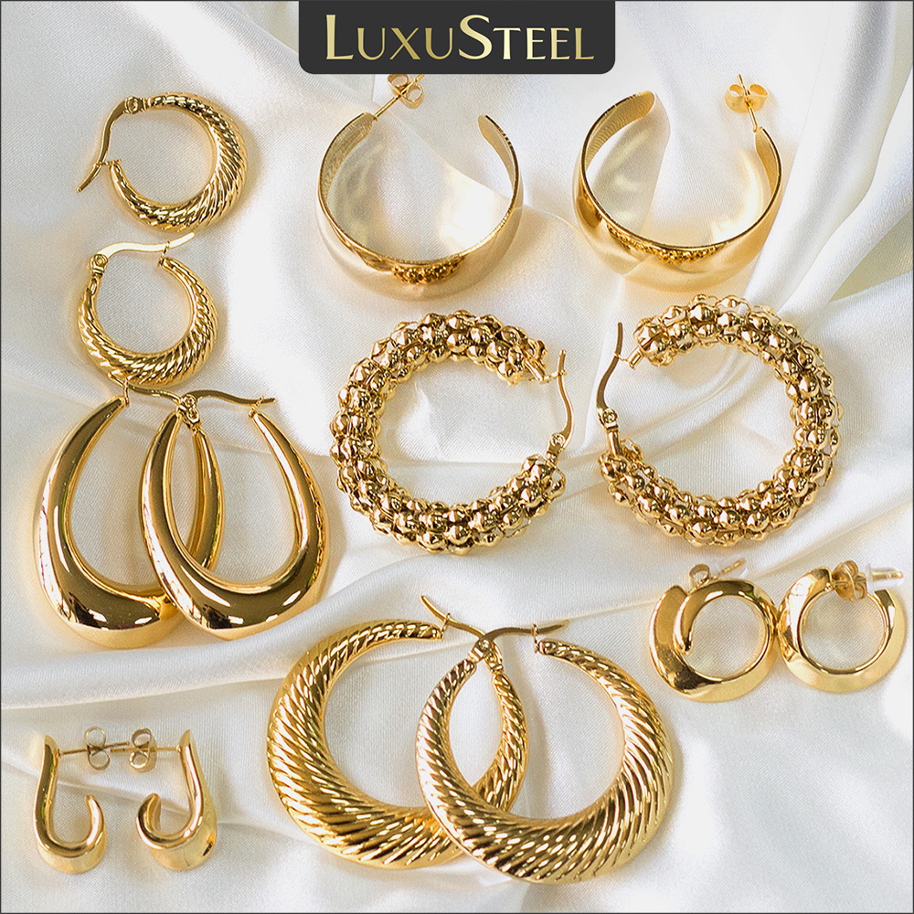 LUXUSTEEL Minimalist Stainless Steel Hoop Earrrings for Women Gold Color Metal Circle Earrings Vintage Girls Party Jewelry Gifts
LUXUSTEEL Minimalist Stainless Steel Hoop Earrrings for Women Gold Color Metal Circle Earrings Vintage Girls Party Jewelry Gifts