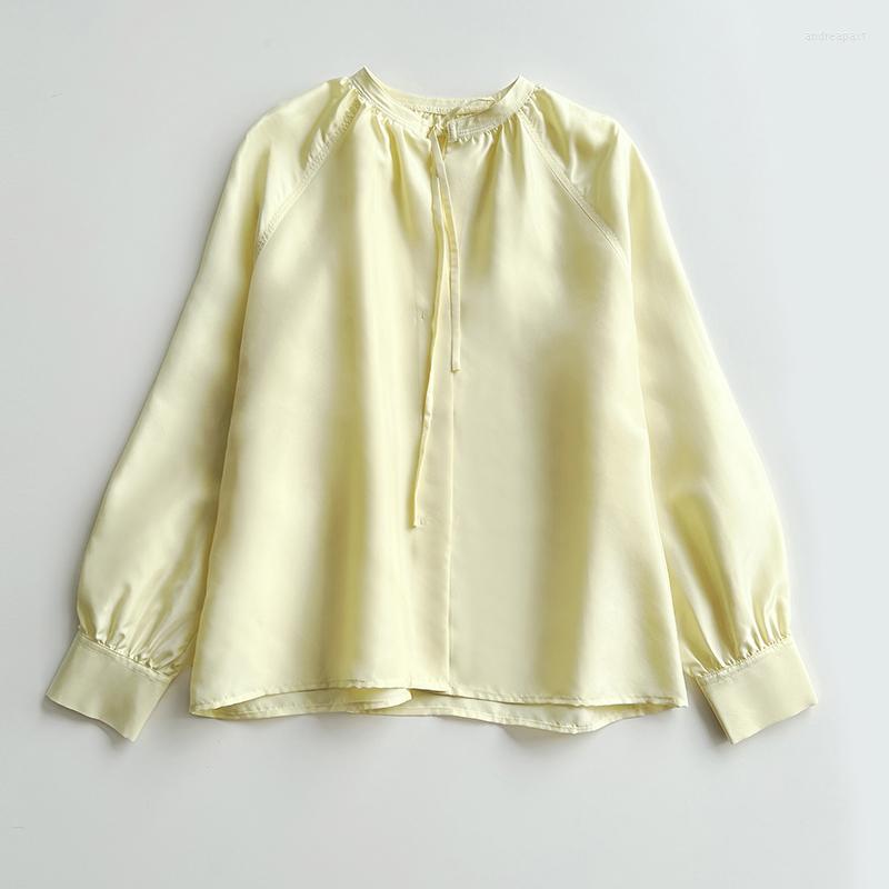Women' Blouses Electric Spinning Silk Top Women' Summer Loose Lace-up Shirt, Yellow
Women' Blouses Electric Spinning Silk Top Women' Summer Loose Lace-up Shirt, Yellow