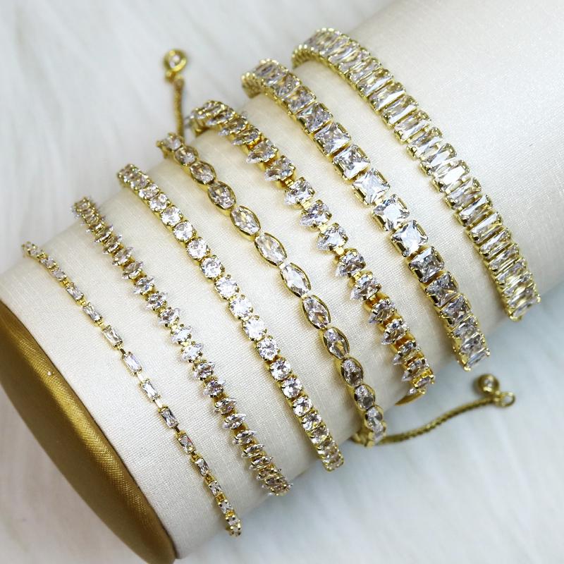 Bangle 10 Pcs Clear Zircon stone Bracelet 18k Gold Plated Zircon Chain Fashion Jewelry Bracelet Rainbow color stone 40004
Bangle 10 Pcs Clear Zircon stone Bracelet 18k Gold Plated Zircon Chain Fashion Jewelry Bracelet Rainbow color stone 40004
