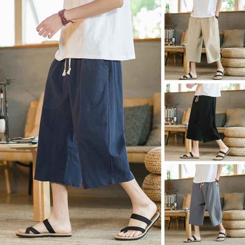 Men's Pants Men Summer Drawstring Elastic Waist Cropped Solid Color Mid-calf Length Trousers Pockets Wide Leg Beach Pant, Black
Men's Pants Men Summer Drawstring Elastic Waist Cropped Solid Color Mid-calf Length Trousers Pockets Wide Leg Beach Pant, Black