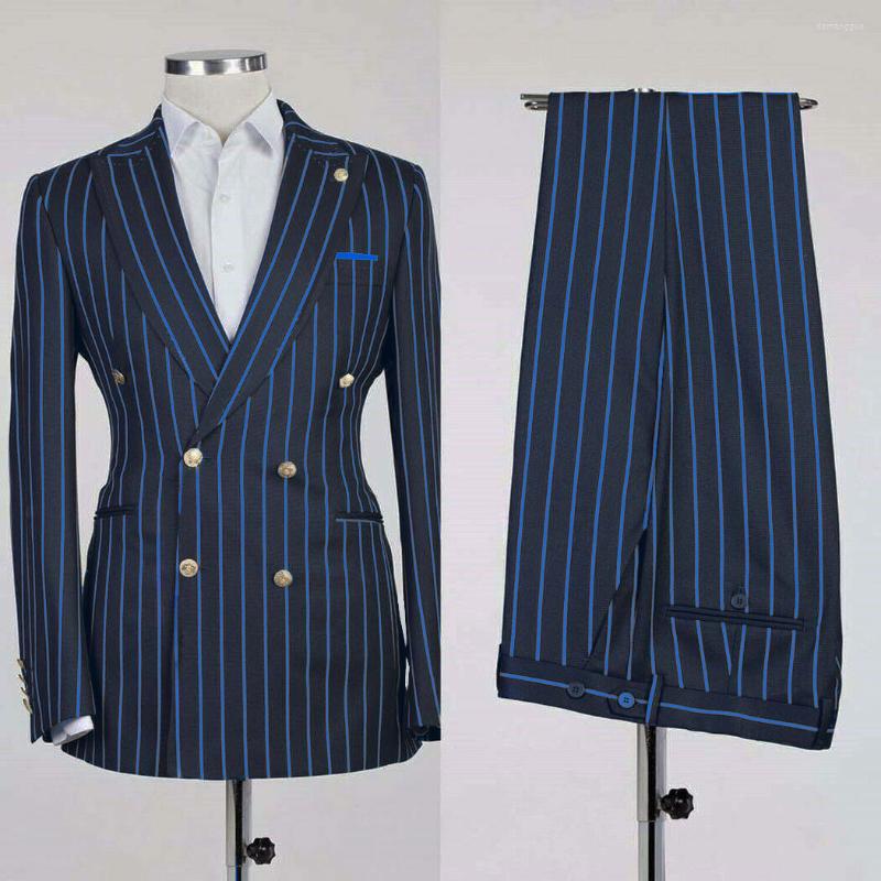 Men's Suits Royal Blue Stripe Suit Set Business Men's Outifts Leisure British Style Double Breasted Jacket With Pants Customize, Color one
Men's Suits Royal Blue Stripe Suit Set Business Men's Outifts Leisure British Style Double Breasted Jacket With Pants Customize, Color one