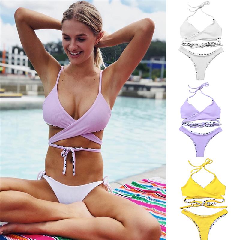 Women' Swimwear Sexy Solid Biquinis Padded Tied Bowknot High Waist Bikini Set Women Halter Swimsuit Bathing Suit Maillot De Bain, Purple
Women' Swimwear Sexy Solid Biquinis Padded Tied Bowknot High Waist Bikini Set Women Halter Swimsuit Bathing Suit Maillot De Bain, Purple