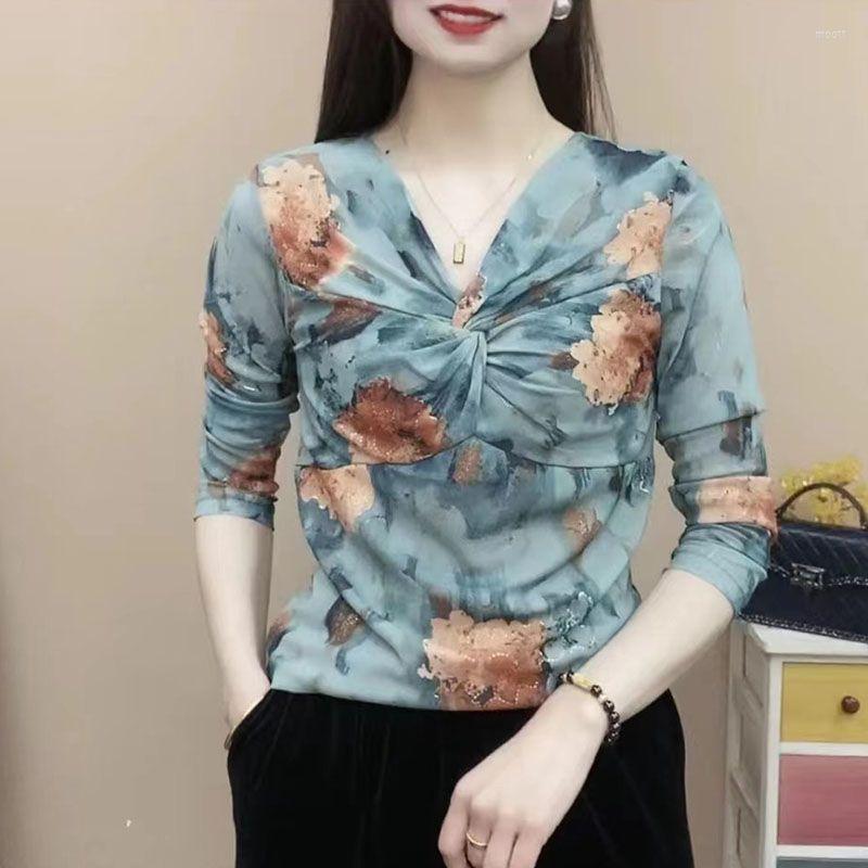 Women's T Shirts Female Fashion Folds V-Neck Tie Dye Printed Tops Autumn All-match Commute Long Sleeve Slim Pullovers T-shirt Women's, Light blue
Women's T Shirts Female Fashion Folds V-Neck Tie Dye Printed Tops Autumn All-match Commute Long Sleeve Slim Pullovers T-shirt Women's, Light blue