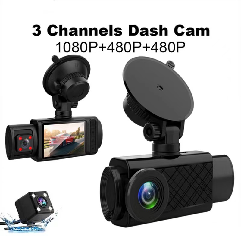 2 Inch HD 1080P 3 Lens S11 Car DVR Video Recorder Dash Cam 130 Degree Wide Angle Ultra Resolution Front Interior with Rear Camera Motion Detection