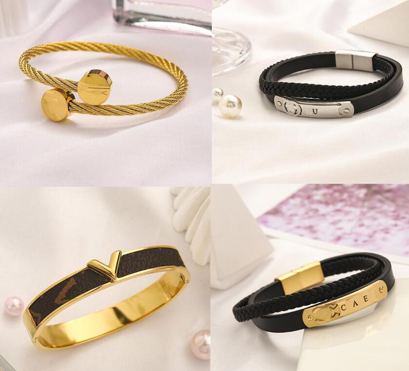 18K Gold Plated Stainless Steel Desinger Bracelets Luxury Letters Men Women Metal Bracelet Jewelry Accessories Gift Do Not Fade
18K Gold Plated Stainless Steel Desinger Bracelets Luxury Letters Men Women Metal Bracelet Jewelry Accessories Gift Do Not Fade