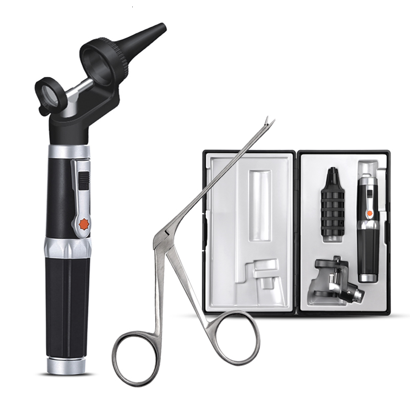 Ear Care Supply Ear Cleaning Speculum Device LED Nose Earwax Remover Tweezer Hartman Micro Endoscope Alligator Forceps Otoscope Set 230524