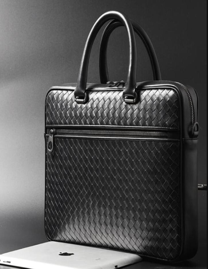 Men Bags Mini Briefcase Handbags Leather Laptop Bag Cowskin Genuine Leather Woven Commercial Business Men039s Bags Small size3283316, Black
Men Bags Mini Briefcase Handbags Leather Laptop Bag Cowskin Genuine Leather Woven Commercial Business Men039s Bags Small size3283316, Black