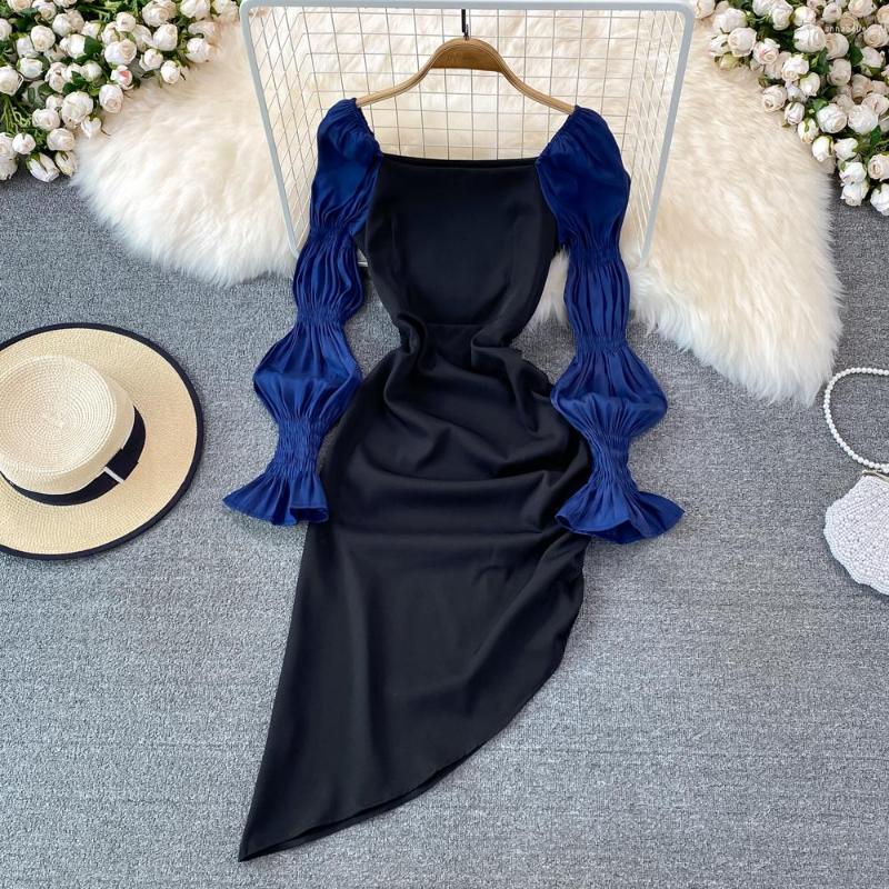 Casual Dresses Spring Dress Women Elegant 2023 Bubble Sleeve Square Collar Contrast Color Irregular Slim Ruffle Female Party, Black
Casual Dresses Spring Dress Women Elegant 2023 Bubble Sleeve Square Collar Contrast Color Irregular Slim Ruffle Female Party, Black