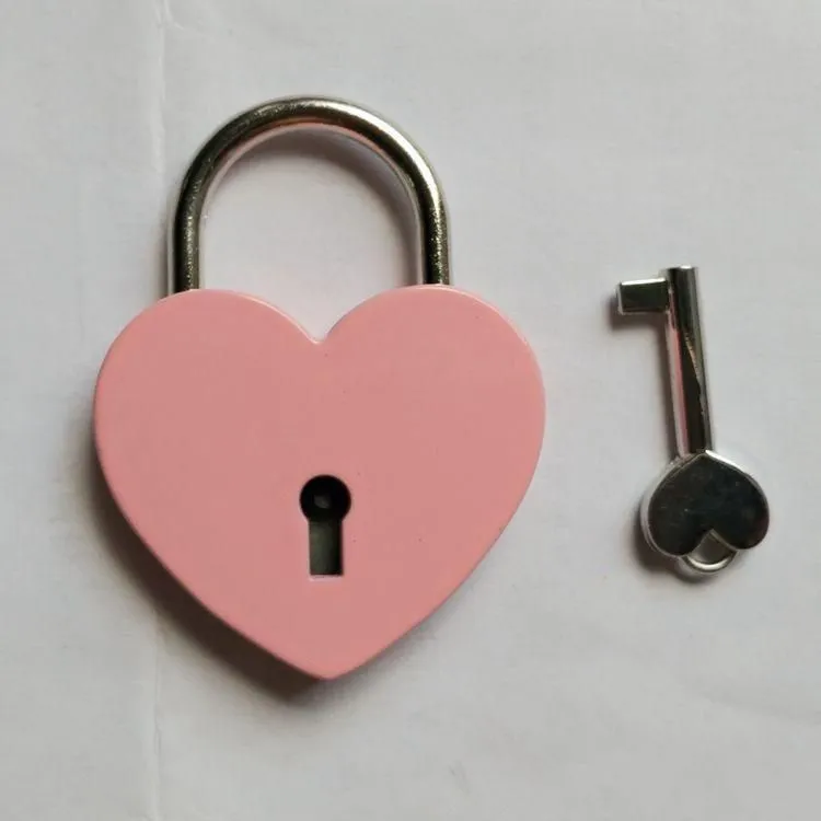 Creative Alloy Heart Shape Keys Padlock Mini Archaize Concentric Locks Vintage Old Antique Door Locks With Keys