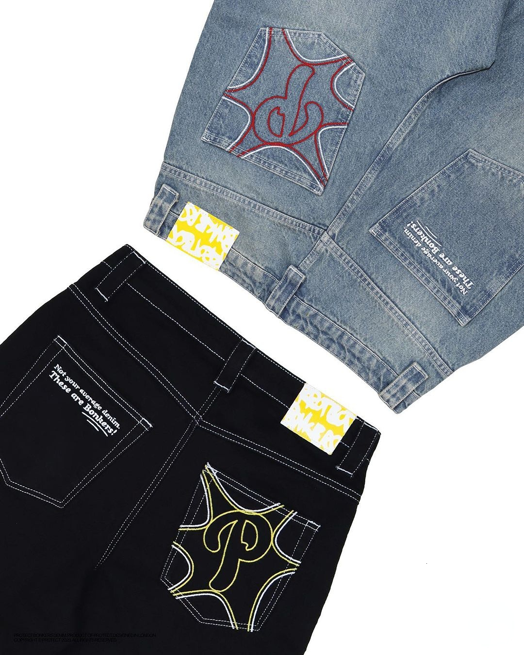 Men's Jeans Street Retro Hip Hop Protect Print Jeans Trend Fashion Black High-waist Jeans Y2k Men Oversized Baggy Casual Wide Leg Pants 230524