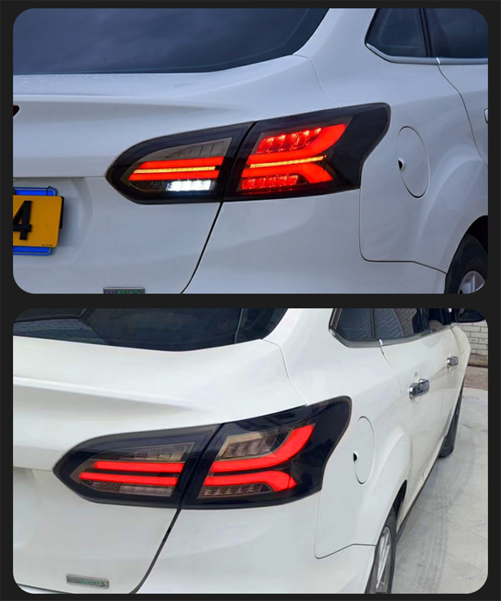 Car Styling Taillights For Ford Focus Sedan 2015-20 18 LED Rear Lights Dynamic Signal Light Reversing Daily Running Fog Taillight