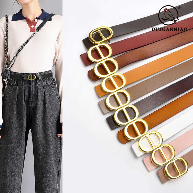 Designer Women's belt oval pig nose smooth buckle thin waistband simple 100 pairs jeans suit dress
Designer Women's belt oval pig nose smooth buckle thin waistband simple 100 pairs jeans suit dress