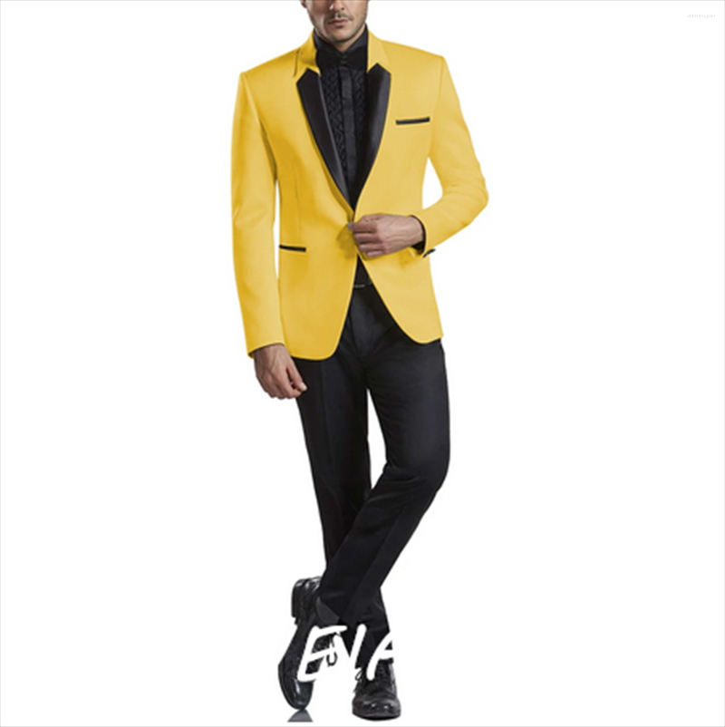 Men's Suits Custom Made Men Yellow And Black Groom Tuxedos One Button Groomsmen 2 Pieces Wedding Man ( Jacket Pants Tie ), Picture style7
Men's Suits Custom Made Men Yellow And Black Groom Tuxedos One Button Groomsmen 2 Pieces Wedding Man ( Jacket Pants Tie ), Picture style7