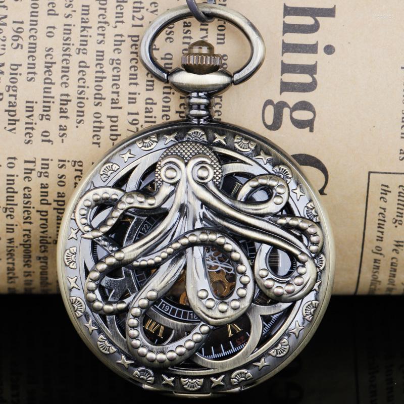 Pocket Watches Vintage Octopus Hollow Half Mechanical Watch Steampunk Hand-Wind Flip Clock Fob Chain Men Women Gift, Picture shown
Pocket Watches Vintage Octopus Hollow Half Mechanical Watch Steampunk Hand-Wind Flip Clock Fob Chain Men Women Gift, Picture shown