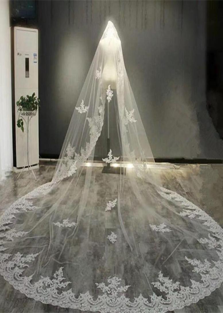Bridal Veils Real Pos Long Lace Wedding Veil 4 Meters White Ivory With Comb 1T Bride Accessories Vail Velos De Novia4414351
Bridal Veils Real Pos Long Lace Wedding Veil 4 Meters White Ivory With Comb 1T Bride Accessories Vail Velos De Novia4414351