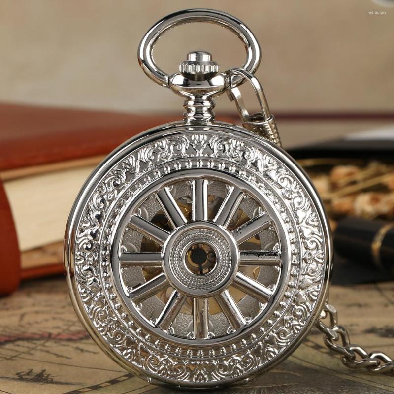 Pocket Watches Steampunk Vintage Mechanical Hand Winding Men's Watch Roman Numerals Dial Retro Wheel Hub Exquisite Pattern Clock, Silver 30 cm
Pocket Watches Steampunk Vintage Mechanical Hand Winding Men's Watch Roman Numerals Dial Retro Wheel Hub Exquisite Pattern Clock, Silver 30 cm