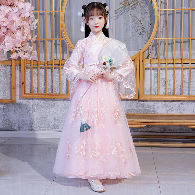 Ethnic Clothing Girl's Long Sleeves Hanfu Autumn And Winter Clothes Ancient Style Embroidered Party Dress Flower Children's Wear
Ethnic Clothing Girl's Long Sleeves Hanfu Autumn And Winter Clothes Ancient Style Embroidered Party Dress Flower Children's Wear