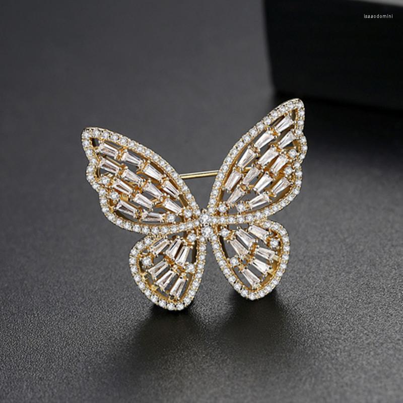 Brooches FXLRY Luxury Romantic Openwork Three Colors Zircon Butterfly Pin For Women Jewelry Accessory
Brooches FXLRY Luxury Romantic Openwork Three Colors Zircon Butterfly Pin For Women Jewelry Accessory