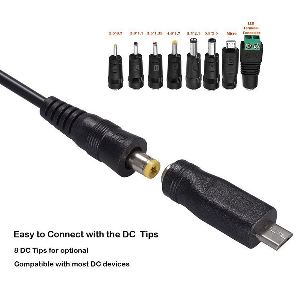 3-12V 30W Adjustable DC Output Power Supply EU US UK Plug 100-240V AC Input With 8 DC Plugs 120cm Cable LED Charger Adapter