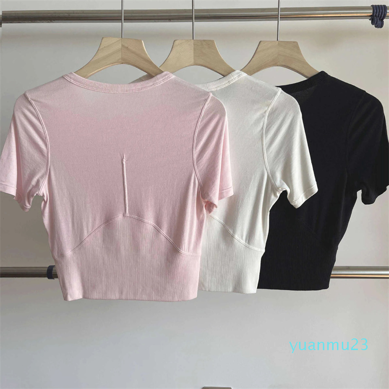 Fashion Lulu T Shirt Summer T-shirt Women lululemens Fitness Thread Cross Yoga Short-Sleeved Shirt Cotton Breathable Skin Comfortable Tops Ruuning Street Woman, Pink
Fashion Lulu T Shirt Summer T-shirt Women lululemens Fitness Thread Cross Yoga Short-Sleeved Shirt Cotton Breathable Skin Comfortable Tops Ruuning Street Woman, Pink