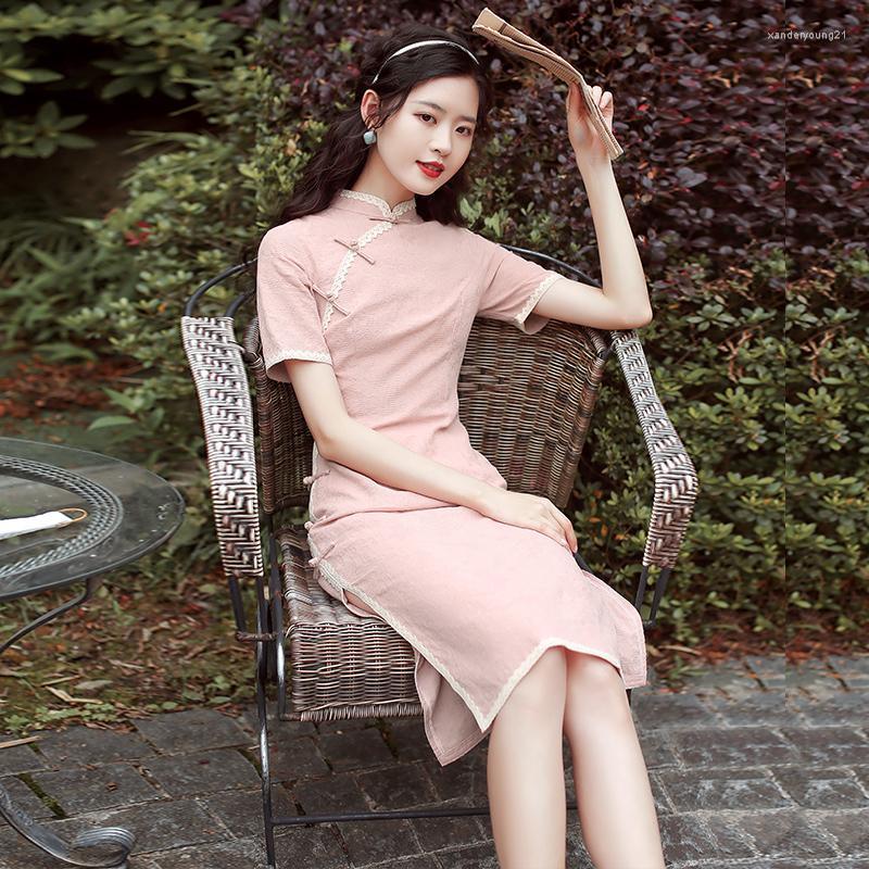 Ethnic Clothing Pink Cheongsam 2023 Young Girl Improved Qipao Elegant Dress Daily Female Summer
Ethnic Clothing Pink Cheongsam 2023 Young Girl Improved Qipao Elegant Dress Daily Female Summer