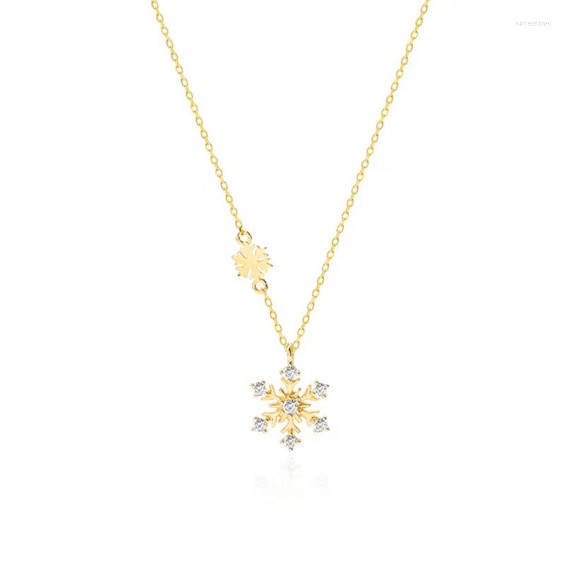 Chains DIC15 Silver Plated 14K Gold Snowflake Necklace Korean Version Of Simple Light Luxury Ins Clavicle Chain Christmas Gift
Chains DIC15 Silver Plated 14K Gold Snowflake Necklace Korean Version Of Simple Light Luxury Ins Clavicle Chain Christmas Gift