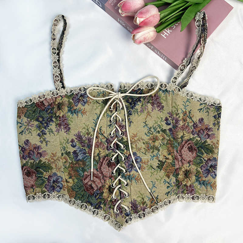 Women's French Court Style Bustier Vest - Lace-Up Corset Top, Slim Fit Suspender Harness, Vintage Gothic Lingerie, Wrap Chest Corset Dress