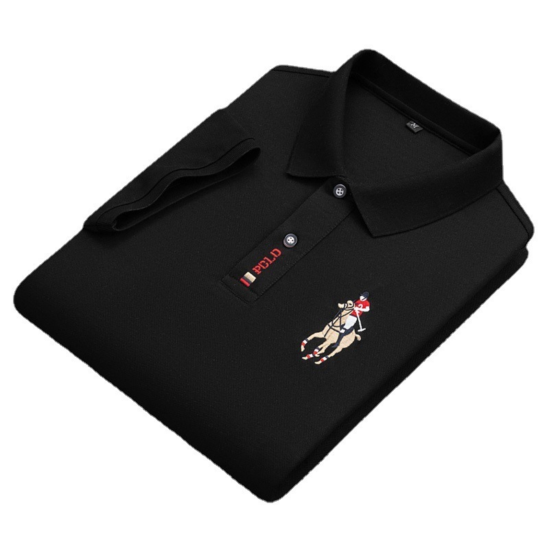 Men's Polos Fashion Embroidery Polo Shirt Men's Short Sleeved T-shirt Summer Solid Color Lapel Casual Half Sleeve Polo Shirt 230525