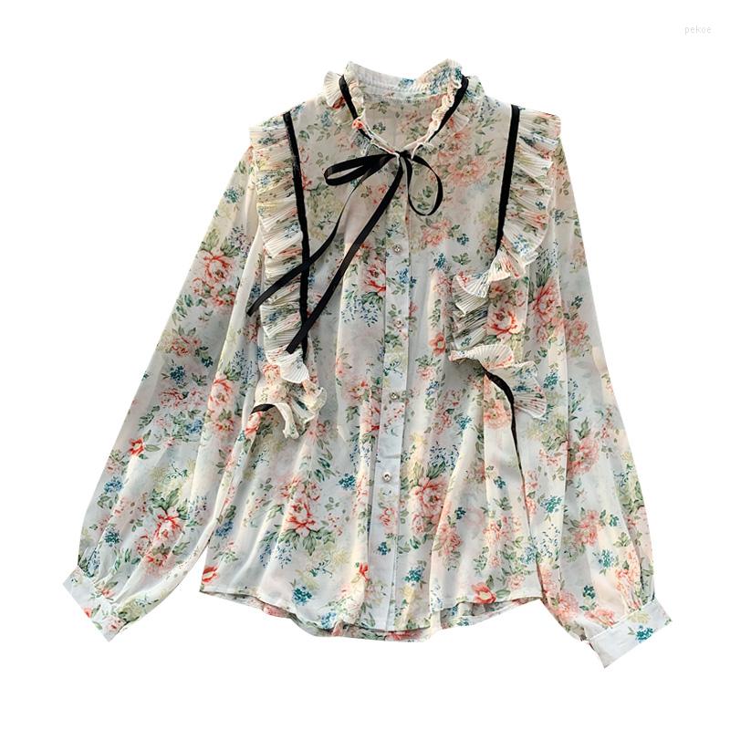 Women's Blouses Women Spring Long Sleeve Bow Bandage Floral Blouse Elegant Ruffles Loose Casual Summer Shirts Blusas Mujer 2023, Pink
Women's Blouses Women Spring Long Sleeve Bow Bandage Floral Blouse Elegant Ruffles Loose Casual Summer Shirts Blusas Mujer 2023, Pink
