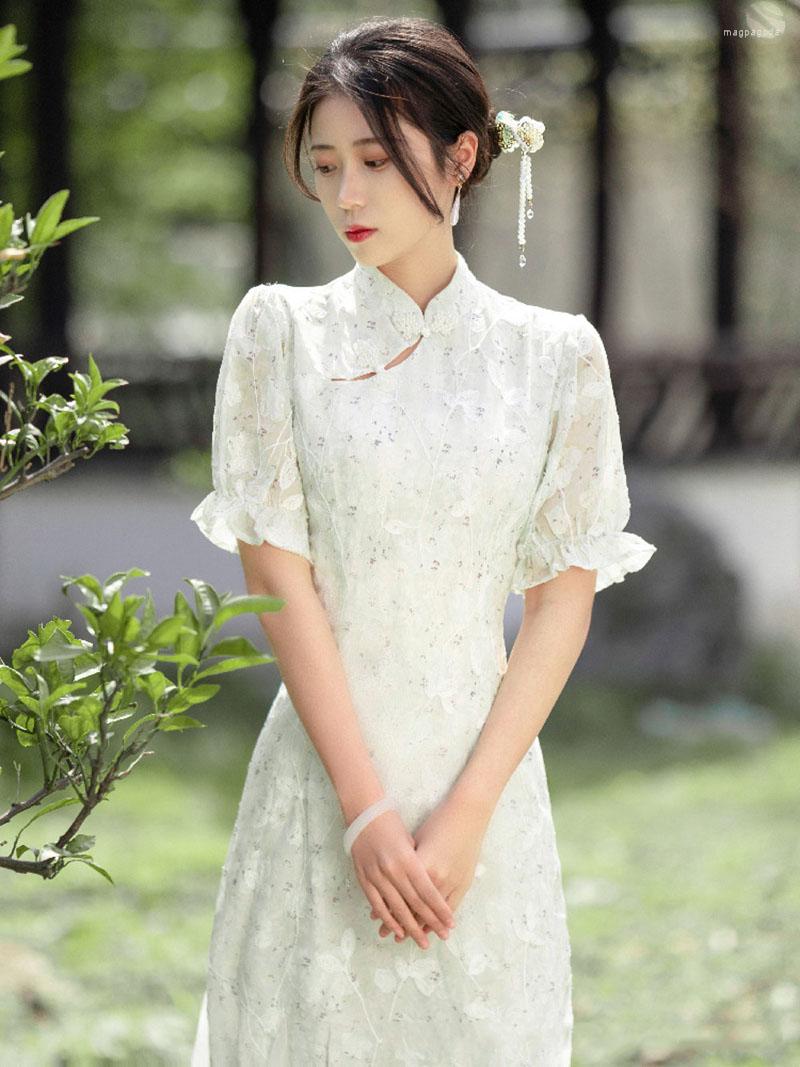 Ethnic Clothing Green Vintage Chinese Traditional Cheongsam Plus Size Female Dresses Women Long Fishtail Dress Young Girl Summer Qipao
Ethnic Clothing Green Vintage Chinese Traditional Cheongsam Plus Size Female Dresses Women Long Fishtail Dress Young Girl Summer Qipao