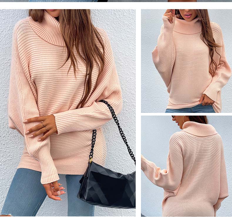 Womens Turtle-neck Sweaters Warm Casual Pullovers Girls Street Fashion Knitted Tops Solid Color with Batwing Sleeve Wholesale, Gray
Womens Turtle-neck Sweaters Warm Casual Pullovers Girls Street Fashion Knitted Tops Solid Color with Batwing Sleeve Wholesale, Gray