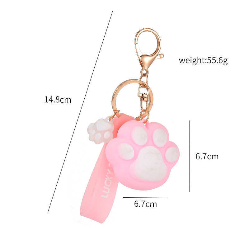 Rings New PVC Soft Rubber Cat Jelly Couple Car Key Bag CusTom Pendant Gift Llaveros Para Mujer Keychain G230525