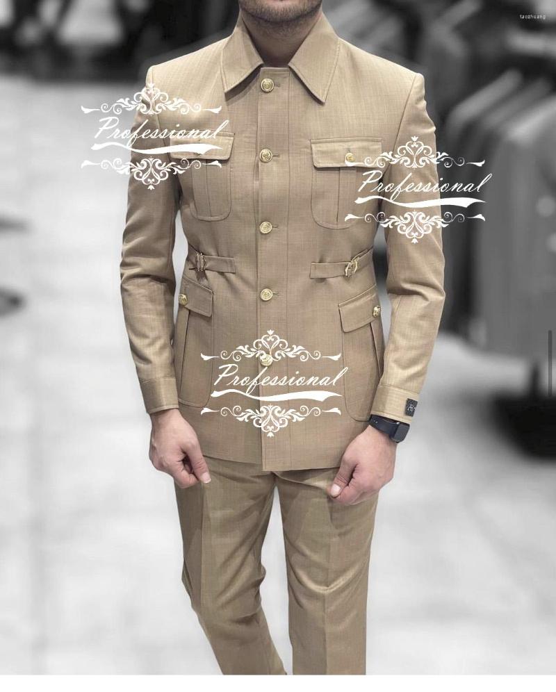 Men's Suits Khaki Men's Luxury Suit Blazer Trousers Coat Wearing Big Pocket Wear Tailored Safari Jacket 2pcs Adjustable Buckle Pants, Multi
Men's Suits Khaki Men's Luxury Suit Blazer Trousers Coat Wearing Big Pocket Wear Tailored Safari Jacket 2pcs Adjustable Buckle Pants, Multi