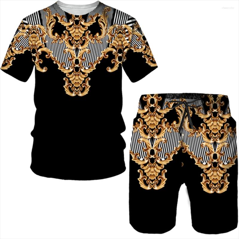 Men's Tracksuits Summer 3D Printed Retro Luxury Gold Pattern Men's Beach Short Sleeve T-shirt Shorts Casual Street 2-Piece Sports Suit
Men's Tracksuits Summer 3D Printed Retro Luxury Gold Pattern Men's Beach Short Sleeve T-shirt Shorts Casual Street 2-Piece Sports Suit