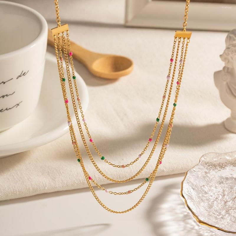 Chains Personality Multi Layer Colorful Tassel Stainless Steel Necklace For Women Geometric Creative Chain Jewelry Party Gift
Chains Personality Multi Layer Colorful Tassel Stainless Steel Necklace For Women Geometric Creative Chain Jewelry Party Gift