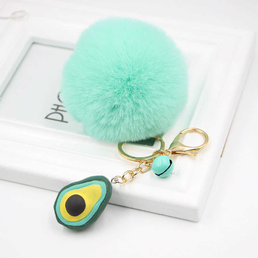 Key Rings Hot selling geometric fruit serve avocado plush decorative bag pendant women's key chain G230525