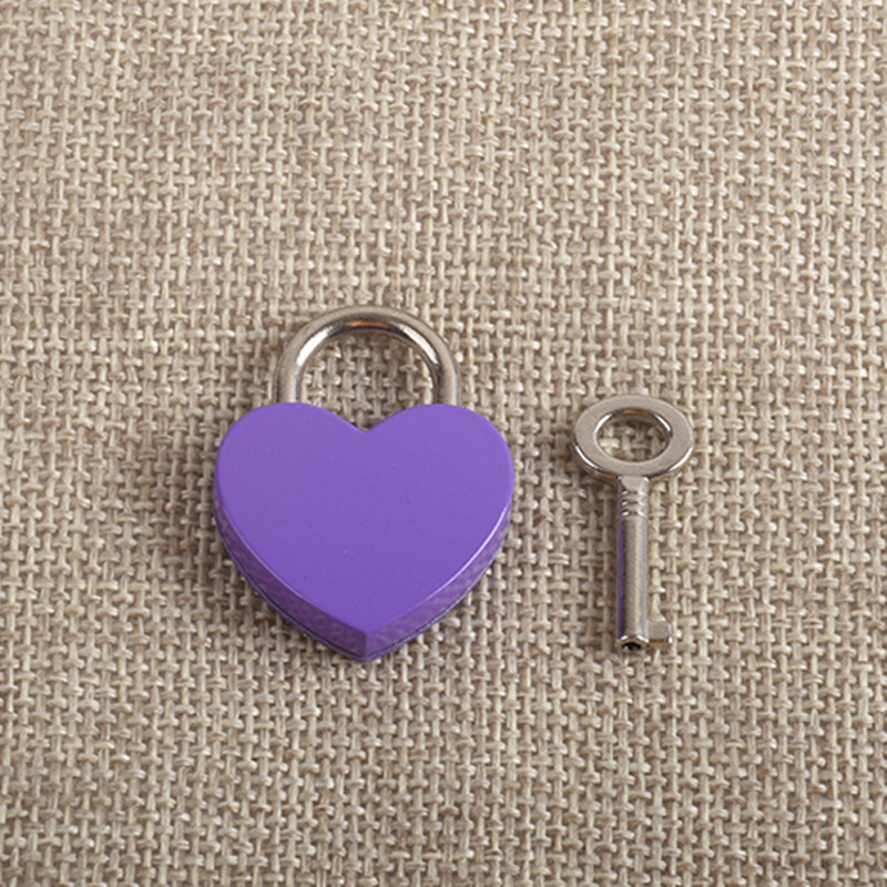 Heart Shape Key Padlocks 25*32*6.5mm Vintage Metal Mini Door Locks Small Bag Suitcase Luggage Box Diary Book Key Lock With Key