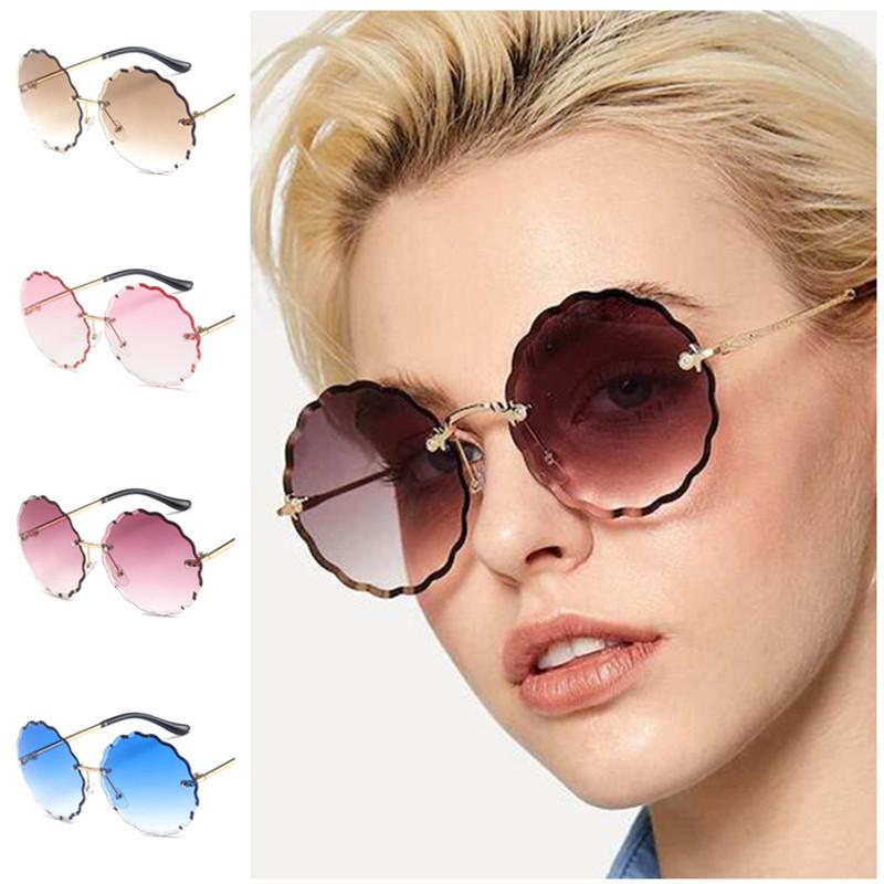 Sunglasses Fashion Women Round Lens Sun Glasses Rimless Goggles Anti-UV Spectacles Flower Trimming Adumbral A
Sunglasses Fashion Women Round Lens Sun Glasses Rimless Goggles Anti-UV Spectacles Flower Trimming Adumbral A