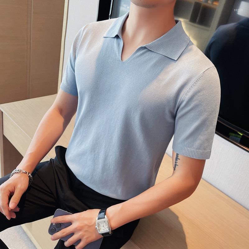Men's T Shirts High Class V-neck Short Sleeved Polo Shirt For Men Elegant Fashion Korean Casual Summer Ice Silk Cool Breathable Knitted, Apricot
Men's T Shirts High Class V-neck Short Sleeved Polo Shirt For Men Elegant Fashion Korean Casual Summer Ice Silk Cool Breathable Knitted, Apricot