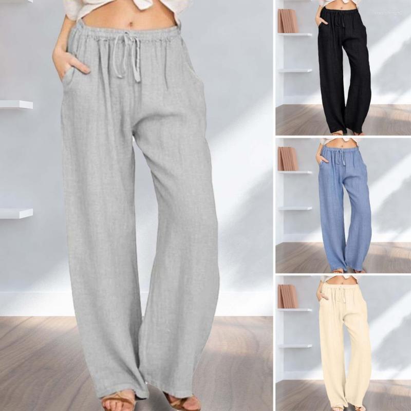 Women's Pants Women Stay Comfortable Loose Linen Wide-leg Drawstring Waist Side Pockets Female Trousers 's Clothing, Black
Women's Pants Women Stay Comfortable Loose Linen Wide-leg Drawstring Waist Side Pockets Female Trousers 's Clothing, Black