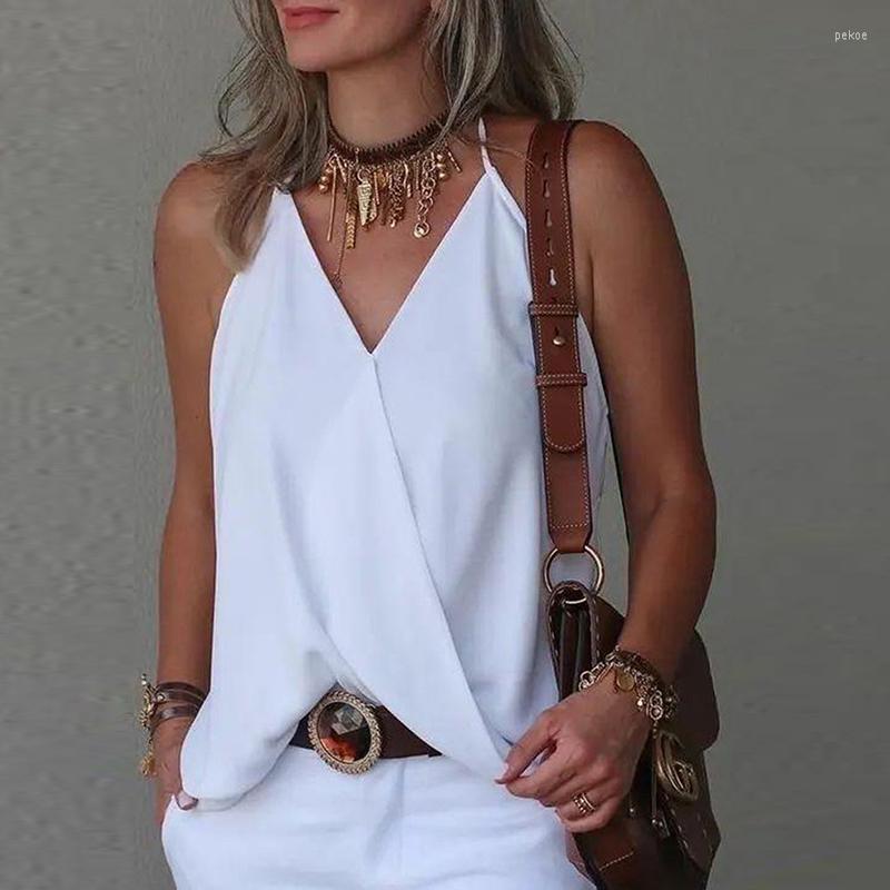 Women' Blouses Summer Fashion Loose Sleeveless Vest Shirts Casual Office Lady Suspenders Tops Women Sexy Cross V Neck Sling Beach Pullover, 02
Women' Blouses Summer Fashion Loose Sleeveless Vest Shirts Casual Office Lady Suspenders Tops Women Sexy Cross V Neck Sling Beach Pullover, 02