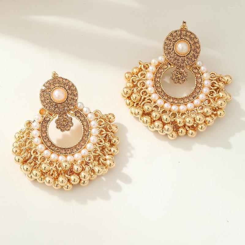 Dangle Earrings Vintage Luxury Crystal Pearl Tassel Women's Gold Color Round Flower Pendant 2023 Ethnic Wedding Jhumka Jewelry
Dangle Earrings Vintage Luxury Crystal Pearl Tassel Women's Gold Color Round Flower Pendant 2023 Ethnic Wedding Jhumka Jewelry