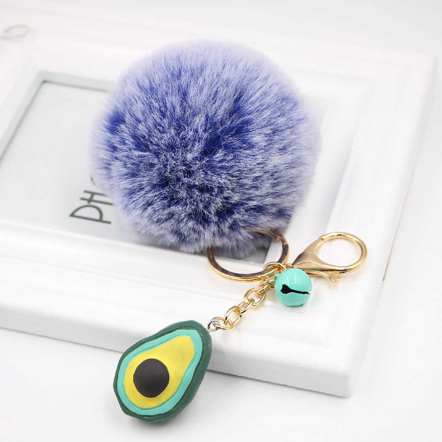 Key Rings Hot selling geometric fruit serve avocado plush decorative bag pendant women's key chain G230525