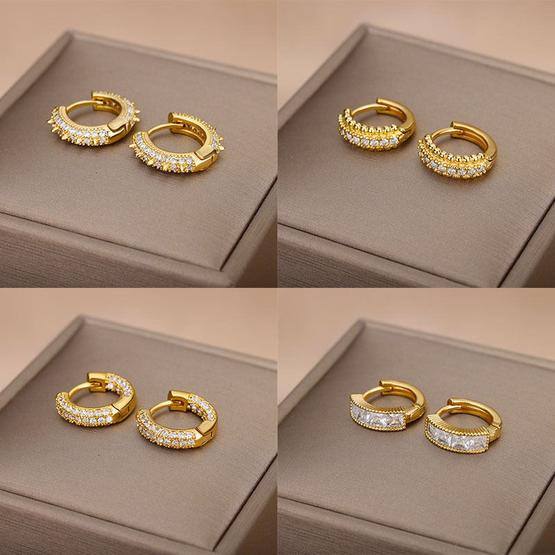 Exquisite Zircon Round Circle Ear Piercing Earrings For Women Stainless Steel Cubic Zirconia Hoop Earring Trend Birthday Jewelry
Exquisite Zircon Round Circle Ear Piercing Earrings For Women Stainless Steel Cubic Zirconia Hoop Earring Trend Birthday Jewelry