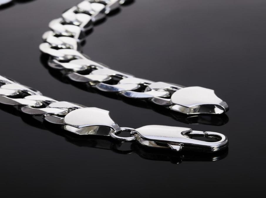 Sterling Silver Cuban Chain 12MM 18202224262830 Inch Side Necklace For Woman Man Fine Jewelry Gift Chains8050671
Sterling Silver Cuban Chain 12MM 18202224262830 Inch Side Necklace For Woman Man Fine Jewelry Gift Chains8050671